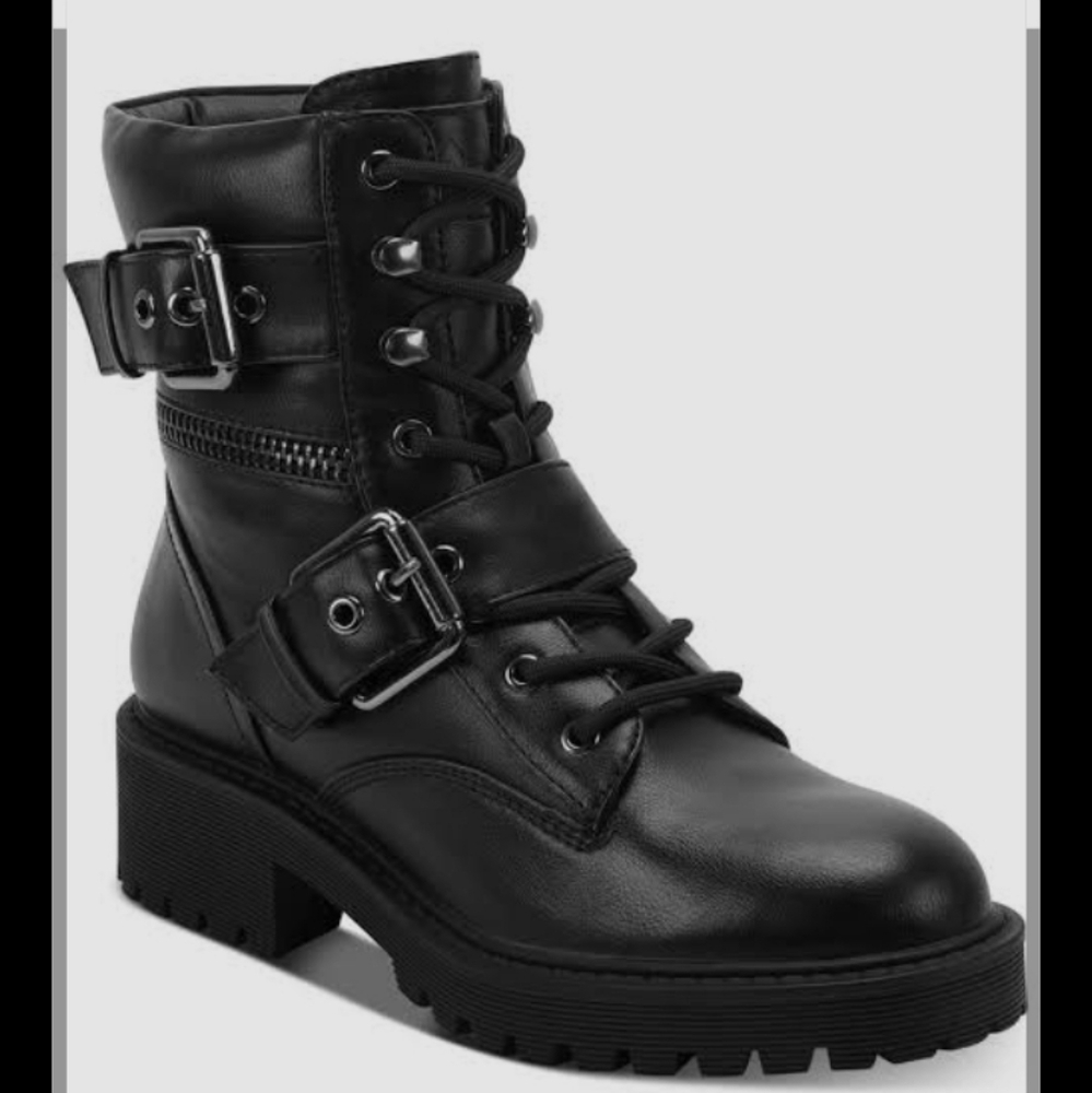 GBC Guess faux leather combat boots size 8.5